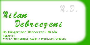 milan debreczeni business card